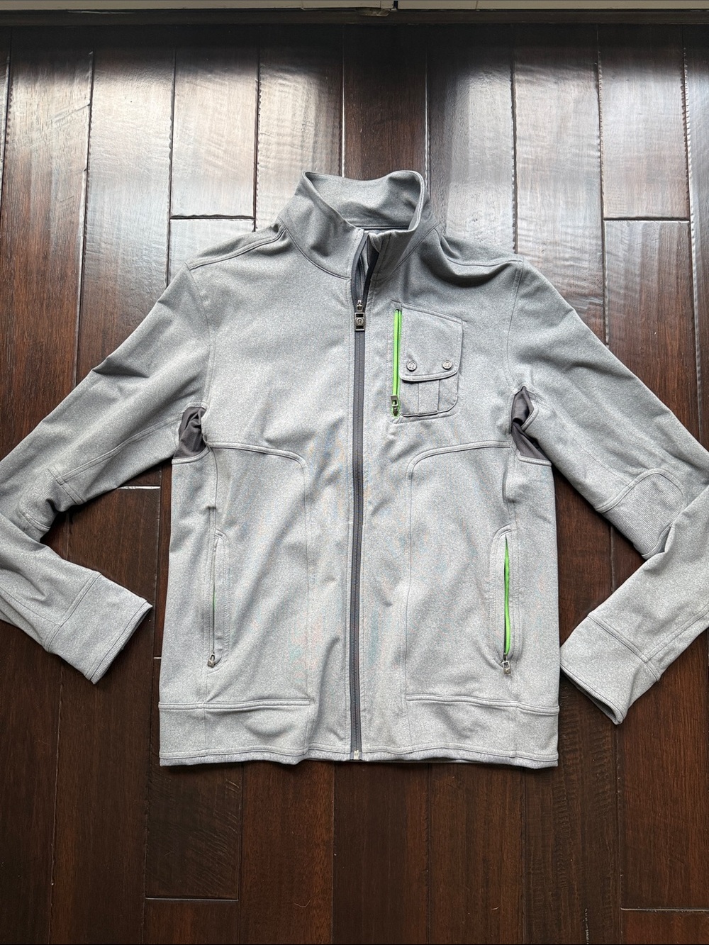 lululemon athletica Gray Performance Jacket with Lime Accent